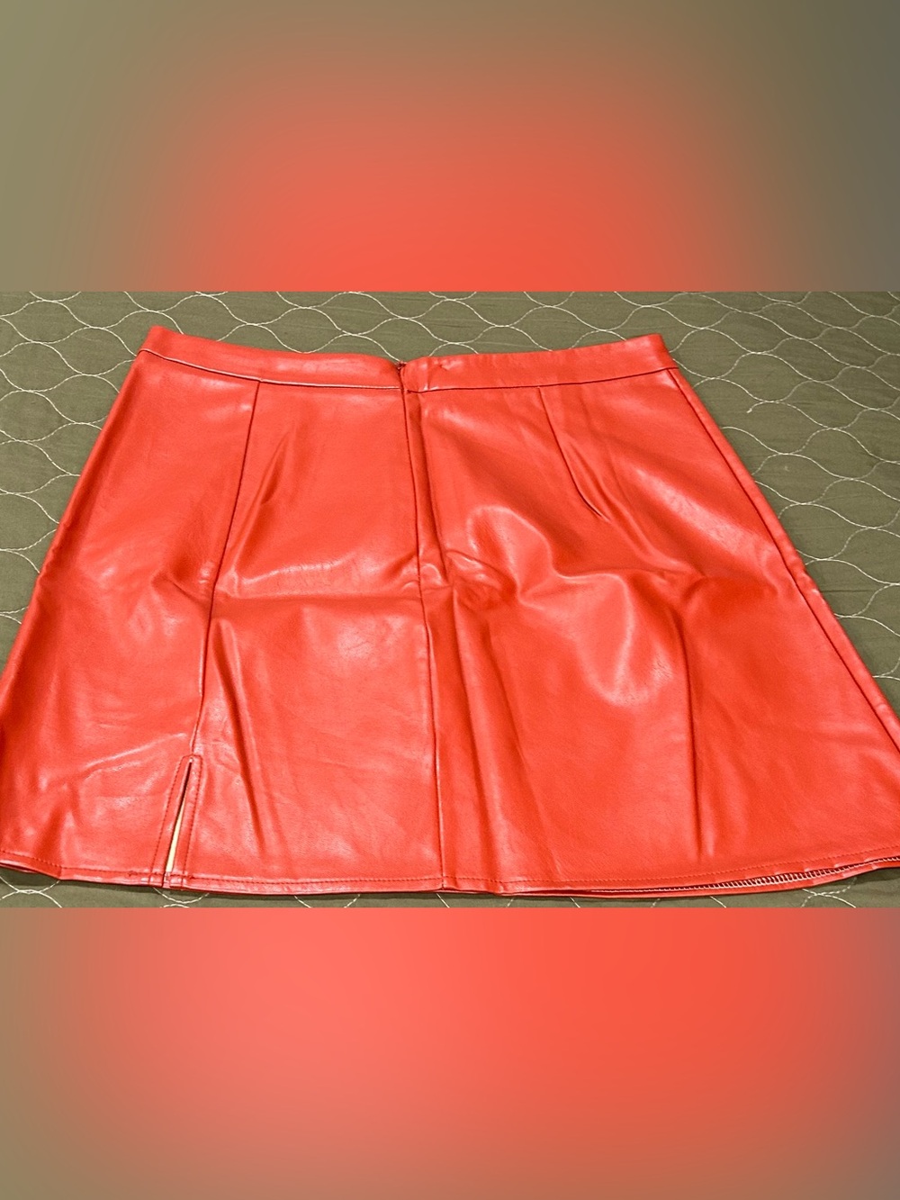 Nasty Gal Red Faux Leather A-Line Mini Skirt